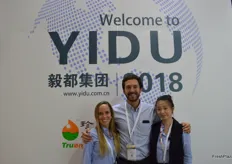 Vivian Ning, Camilo Luco and Bernardita Dominguez from Dalian Yidu Group Co., Ltd.