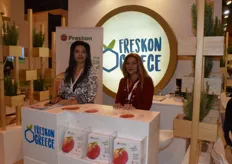 Tonia Nikolaidou (left) and Lila Anastasiadou from Freskon, promoting their event Freskon Greece, that will take place from April 11 to 13.