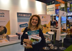 Konstantina Bouman of Greek Fruits, visiting the FreshPlaza/Primeur stand.