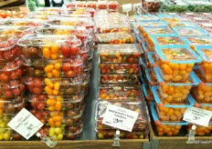 An assortment of cherry and grape tomato options.