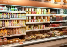 An assortment of juices, cut fruit, salads, ready-to-eat meals and other fruit is on offer at Brooklyn Fare.