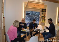 Hisham Elmeleigy from Blue Nile with his team in a meeting with a client. They focus on growing, packing and exporting of fresh fruit and vegetables from Egypt.