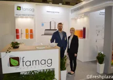 Grzegorz Karaś (Export Manager) and Anna from Famag. They are a manufacturing company focused on producing agricultural packaging (raszel bags, verticalbags, pallet wrap net, banderols) and industry (flexo printed films, laminates and special packaging).