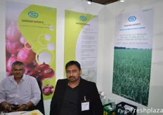 Danish Shah and Jital Shah from Sanghar Export. They export Indian onion, potato and garlic, oilseeds, spices, grains and pulses.
