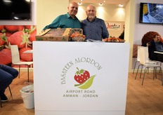 The stand of the Jordanian Exporters and Producers Association gave off the smell of strawberries. Yacoub Miguel and Ans Bahou of the Jordanian Basateen Alordon.