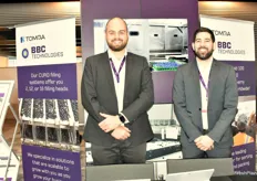 Joshua Miers-Jones and Nick Hall promoting the BBC Technologies' blueberry sorting machines.