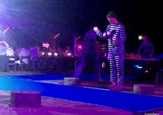 Entertainment at the Australian Mango Conference Gala Dinner event included acrobatics with a "prisoner" theme.