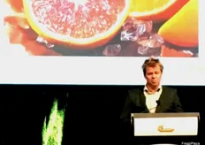 David Daniels from Citrus Australia delivering a presentation about export success.