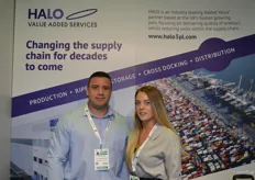 Wayne Milne and Ophelia Wells at the Halo stand. 