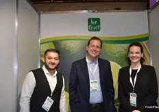 Smiles all round at BE Fruits, the company export limes from Brazil. Hamez Sethi, Liuz Eduardo Raffaelli and Kati Santos.