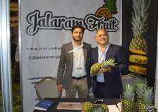 Jai and Rodney Thakrar from Jalaram Fruit with pineapple from Costa Rica.