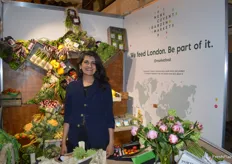 Zeenat Anjari with a beautiful display of fruit and vegetables from New Covent Garden Market.