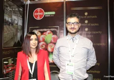 Maja Uroševic, commercial director for Ciric Agro, and Petar Popovic from Green Energy Group. Both the companies are Serbian and involved . Ciric Agro produces 15 apple varieties.