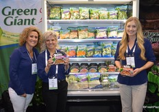 Showing the new products from Green Giant are Tristan Simpson, Nancy Bryner and Callie Whitney.