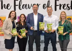 The team of Taylor Farms proudly shows its Avocado Ranch chopped salad that received an award for Best New Vegetable Product.