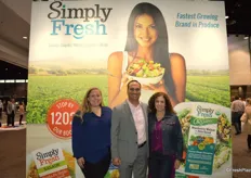 Tal Shoshan with FiveStar Gourmet Foods is flanked by Alex Jackson Berkley and Karen Caplan of Friedas.