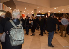 Delegates waiting to register and enter the trade show.