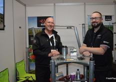 Terry Carter and Nathan Johnstone at the Eco Trellis stand.