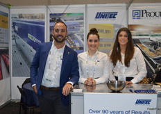Francesco Branco, Bernadetta Ricci Iamino and Elizabeth Hennessey at the UNITEC stand.
