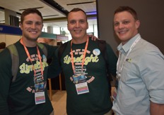 Barend de Klerk and Bendré Herholdt with Dr Johnny van der Merwe, agricultural economist from the Northwest University and managing director of AMT.