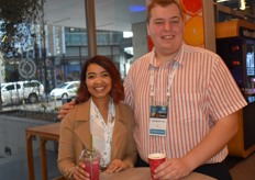 Shannon Lesch of Market Demand Fruits and Braam Mouton, a Masters student in horticulture at Stellenbosch University.