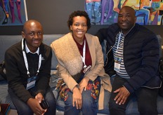 Siphamandle Nkosi and Lebo Mokapane from the Fresh Produce Exporters' Forum, with Lukhanyo Nkombisa of the CGA Grower Development Company.