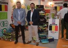Belgian exporters DBS Agro were in Hong Kong to showcase their vegetables. On the left is Victor Bernad and on the right is Gunther De Boelpaep.