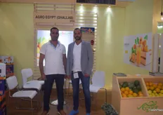 Agro Egypt was promoting their citrus and grapes on the exhibition. On the left is Export Manager Hady Selim and on the right Board Member Ahmed Ghallab.