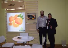 On the left is Mohamed Tahon and on the right is Mahmoud Shabana, both representing Agreen, or Green Egypt for Agricultural Investment. Their stand had the size of three stands and was always full of meetings. They mostly deal in citrus, so the Asian market is huge for them.