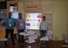 Mohamed Elbialy, Kareem El Saad and Rania Massoud of Food Alliance. They export a variety of vegetables, along with pomegranates from Egypt.