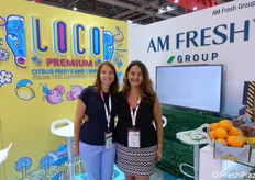 Patricia Sagarminaga and Carolina Palomo of Am Fresh (citrus, fruit, grapes).