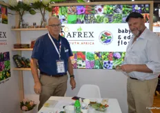 John Kowarsky and Etienne Taitz with their fantastic display of edible flowers.