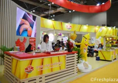 Busy times at the booth of Goodfarmer Foods Holding (Group) Limited Company. They are one of the leading banana importers and sellers in the Chinese market.