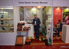 The Toma Seeds stand actually displayed a variety of products from multiple companies. Tomasz Marasik represented them all.