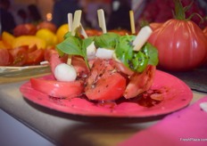 Close-up of one of the healthy snacks at the Hazera stand.