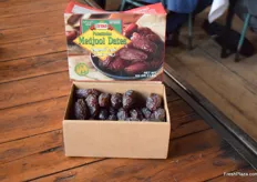 The two pound packaging of the Medjool Dates from the Palestine Date Company. 