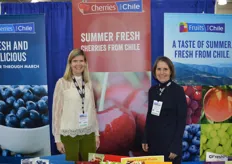 Karen Brux and Allison Myers with Fresh Fruits from Chile.