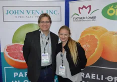 John Vena with John Vena, Inc. and Rima Kagan with Flower Board, who works with a citrus supplier from Israel. Israelian citrus is a significant import program for John Vena, Inc.