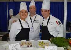 Students from the College of Culinary Arts out of Providence, Rhode Island prepared delicious hors d'oeuvres for show attendees. In the middle their proud professor.