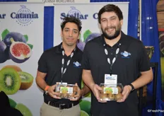 Showing California grown kiwifruit are Matt Catania and Nick Cappelluti with Catania Worldwide.