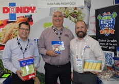 Showing Romaine hearts, radish and corn are Tim Ross, Shayne Gordon and John Alderman with Duda Farm Fresh Foods.