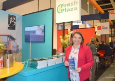 Anna Litwin, founder of Polish haskapberry trading company BlueHaskap, visiting the FreshPlaza stand.