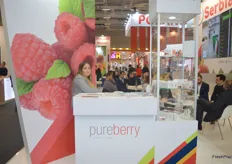 The PureBerry stand. The Serbian company deals in a variety of soft fruit.