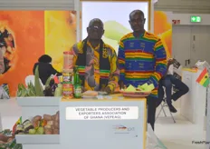 Emmanuel Kwaku Darkey and Felix Yao M.Kamassah for the Vegetable Producers and Expoerts Association of Ghana. (VEPEAG). They said they had a lot of traffic during the exhibition.