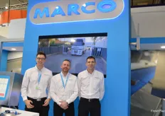 Andrew Connor, Jon Heard and Les Burstow were part of the team at the Marco stand with their intelligent packhouse solutions which reduce waste and overpack.
