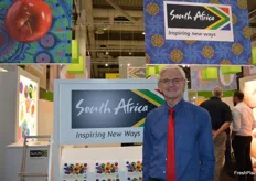 Anton Kruger CEO of FPEF at the very colourful South African stand.
