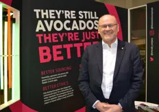 Many of the companies which are under the Fresca Group were on the stand, Ian Craig Chief Executive of Fresca with The Avocado Company's vibrant colours as a back drop.