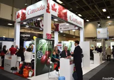 The Canadian pavilion was located in Hall 23, next to the US pavilion and near the Ecuadorian, Brazilian, and Colombian pavilions.