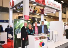 Dariel Trottier (President), Cheryl Darychuk (Category Director), Graem Nelson (Export Sales), and Bryan Key (Category Director) of CFP Consolidated Fruit Packers. The company experienced a difficult Canadian cherry season last year due to rains but is looking forward to the coming season which will start in June.