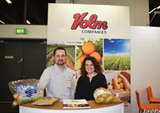 Scott Knapkavage and Marsha Verwiebe of Volm Companies. The company’s focus this year is on sustainable packaging.